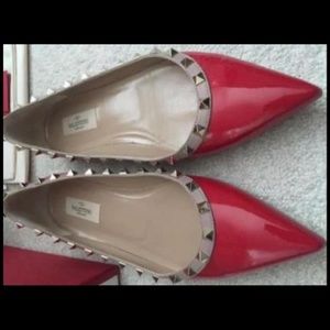 Valentino Bali Red Rockstud Flats 40
